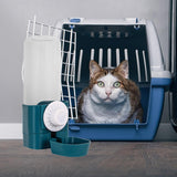 Maxbell Puppy Cat Hanging Bowl with Water Bottle Convenient Water Supply Device Blue