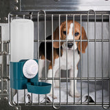 Maxbell Puppy Cat Hanging Bowl with Water Bottle Convenient Water Supply Device Blue