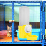 Maxbell Puppy Cat Hanging Bowl with Water Bottle Convenient Water Supply Device Yellow