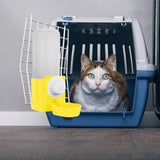 Maxbell Puppy Cat Hanging Bowl with Water Bottle Convenient Water Supply Device Yellow