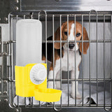 Maxbell Puppy Cat Hanging Bowl with Water Bottle Convenient Water Supply Device Yellow