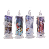 Maxbell Christmas Electronic Candle Christmas Atmosphere Light for Table Window House Pattern