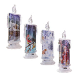 Maxbell Christmas Electronic Candle Christmas Atmosphere Light for Table Window House Pattern