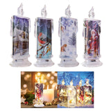 Maxbell Christmas Electronic Candle Christmas Atmosphere Light for Table Window House Pattern