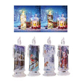 Maxbell Christmas Electronic Candle Christmas Atmosphere Light for Table Window House Pattern