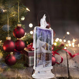 Maxbell Christmas Electronic Candle Christmas Atmosphere Light for Table Window House Pattern