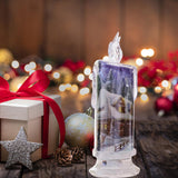 Maxbell Christmas Electronic Candle Christmas Atmosphere Light for Table Window House Pattern