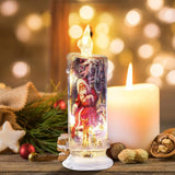 Maxbell Christmas Electronic Candle Christmas Atmosphere Light for Table Window Snowflake Pattern