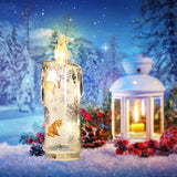 Maxbell Christmas Electronic Candle Christmas Atmosphere Light for Table Window Snowflake Pattern