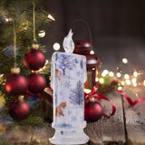 Maxbell Christmas Electronic Candle Christmas Atmosphere Light for Table Window Snowflake Pattern