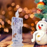 Maxbell Christmas Electronic Candle Christmas Atmosphere Light for Table Window Snowflake Pattern
