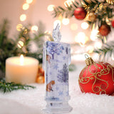 Maxbell Christmas Electronic Candle Christmas Atmosphere Light for Table Window Snowflake Pattern