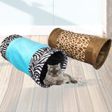 Maxbell Foldable Cat Tunnels Tube Interactive Toys Rabbit Ferrets Play Tent Puppy Brown