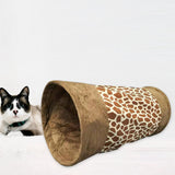 Maxbell Foldable Cat Tunnels Tube Interactive Toys Rabbit Ferrets Play Tent Puppy Brown