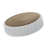 Maxbell Pet Cat Scratcher Pad Scratching Board Toy Corrugated Cardboard Pet Supplies White Diameter 45cm