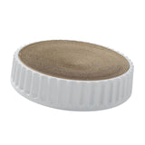 Maxbell Pet Cat Scratcher Pad Scratching Board Toy Corrugated Cardboard Pet Supplies White Diameter 45cm