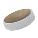 Maxbell Pet Cat Scratcher Pad Scratching Board Toy Corrugated Cardboard Pet Supplies White Diameter 45cm