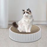 Maxbell Pet Cat Scratcher Pad Scratching Board Toy Corrugated Cardboard Pet Supplies White Diameter 45cm