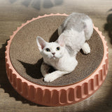 Maxbell Pet Cat Scratcher Pad Scratching Board Toy Corrugated Cardboard Pet Supplies White Diameter 45cm