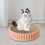 Maxbell Pet Cat Scratcher Pad Scratching Board Toy Corrugated Cardboard Pet Supplies Pink Diameter 45cm