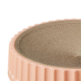 Maxbell Pet Cat Scratcher Pad Scratching Board Toy Corrugated Cardboard Pet Supplies Pink Diameter 45cm