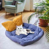 Maxbell Dog Beds Cushion Nest Kennel Puppy Winter Warm for Small Medium Dogs Cats blue yellow S