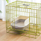 Maxbell Pet Litter Tray Sand Box Container Open Top Bedpan Cat Litter Box with Scoop White Gray