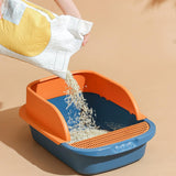 Maxbell Pet Toilet Pan Cat Litter Box for Sand Box Supplies Small Animals Kitten Blue