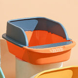 Maxbell Pet Toilet Pan Cat Litter Box for Sand Box Supplies Small Animals Kitten Orange