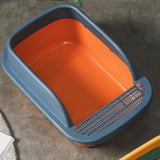 Maxbell Pet Toilet Pan Cat Litter Box for Sand Box Supplies Small Animals Kitten Orange