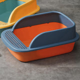 Maxbell Pet Toilet Pan Cat Litter Box for Sand Box Supplies Small Animals Kitten Orange