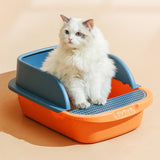 Maxbell Pet Toilet Pan Cat Litter Box for Sand Box Supplies Small Animals Kitten Orange