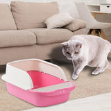 Maxbell Pet Toilet Pan Cat Litter Box for Sand Box Supplies Small Animals Kitten Pink