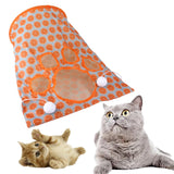 Maxbell Cat Tunnel Tube Collapsible Passage Toy for Home Rabbit Kitten Orange