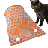Maxbell Cat Tunnel Tube Collapsible Passage Toy for Home Rabbit Kitten Orange