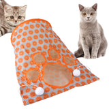 Maxbell Cat Tunnel Tube Collapsible Passage Toy for Home Rabbit Kitten Orange