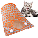 Maxbell Cat Tunnel Tube Collapsible Passage Toy for Home Rabbit Kitten Orange