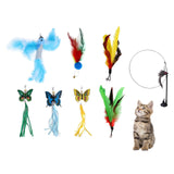 Maxbell 8 Pieces Cat Feather Toy with Feather Replacement Interactive Cat Toys