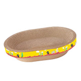 Maxbell Cat Scratcher Cardboard Kitty Oval Corrugated Lounge Bed Scratching Board L