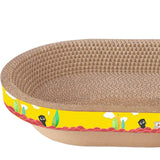 Maxbell Cat Scratcher Cardboard Kitty Oval Corrugated Lounge Bed Scratching Board L