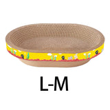 Maxbell Cat Scratcher Cardboard Kitty Oval Corrugated Lounge Bed Scratching Board L