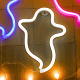 Maxbell Neon Lamp Sign Night Lights Halloween Decor for Holiday Bedroom Birthday White