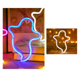Maxbell Neon Lamp Sign Night Lights Halloween Decor for Holiday Bedroom Birthday Blue