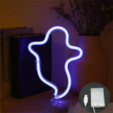 Maxbell Neon Lamp Sign Night Lights Halloween Decor for Holiday Bedroom Birthday Blue