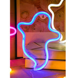 Maxbell Neon Lamp Sign Night Lights Halloween Decor for Holiday Bedroom Birthday Blue