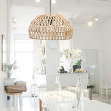Maxbell Pendant Lamp Shade Paper Rope Woven Lampshade for Kitchen Island Bedroom