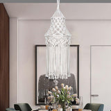 Maxbell Macrame Lamp Shade Boho Handmade Chandelier Tapestry for Hotel Bedroom Dorm