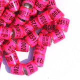 Maxbell 50x 2023 Pigeon Leg Rings Bird Foot Bands for Bantam Finch Canary Pink