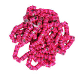 Maxbell 50x 2023 Pigeon Leg Rings Bird Foot Bands for Bantam Finch Canary Pink