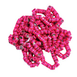 Maxbell 50x 2023 Pigeon Leg Rings Bird Foot Bands for Bantam Finch Canary Pink